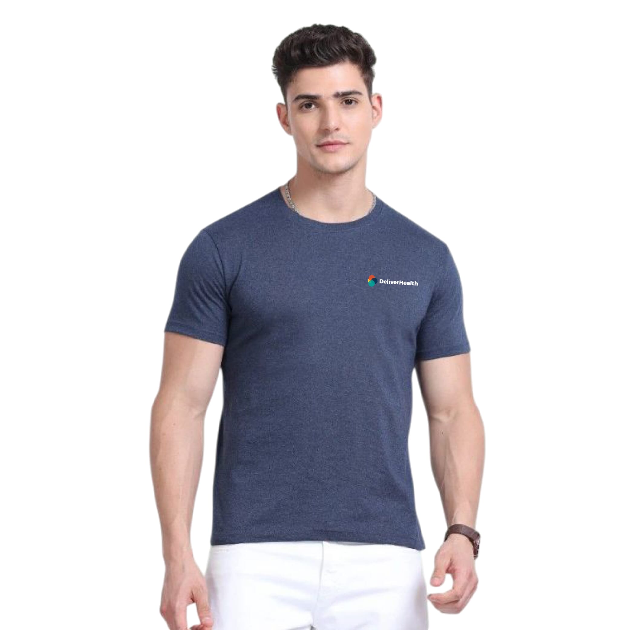 Greys&Blues Men's Eco Blend Round Neck T-Shirt- Navy Melange
